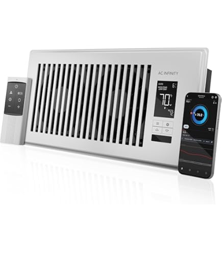 AC INFINITY AIRTAP T6, Quiet Register Booster Fan with Thermostat